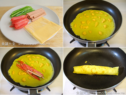 玉米起司蔬菜蛋卷做法