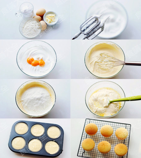 基礎分蛋海綿蛋糕做法1-8