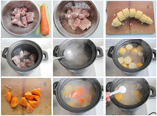 胡蘿蔔玉米排骨湯做法