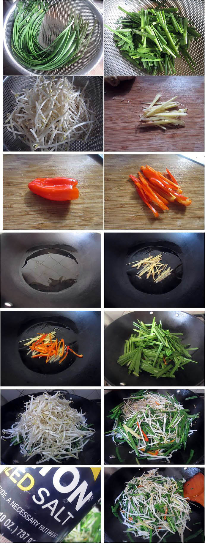 豆芽炒韭菜做法
