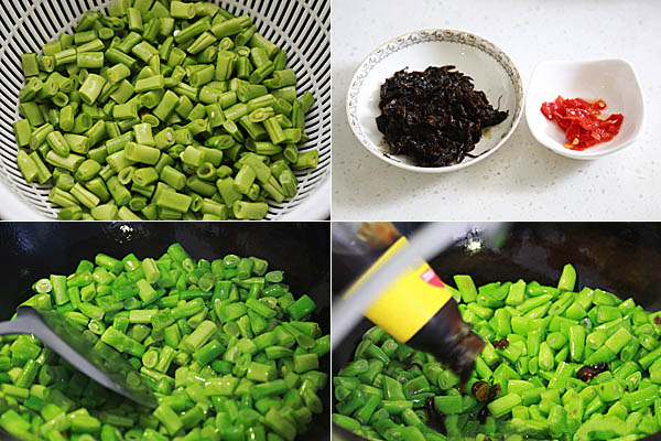 橄欖菜炒四季豆做法1-4
