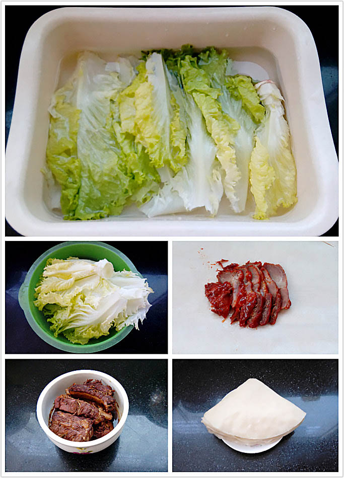 萵苣生菜燒肉卷做法1-3
