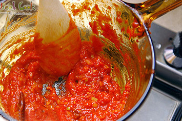 番茄年糕炒蝦做法2