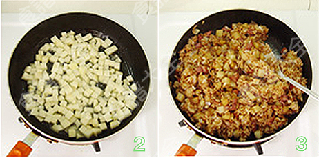 香腸馬鈴薯醬油飯做法1-2